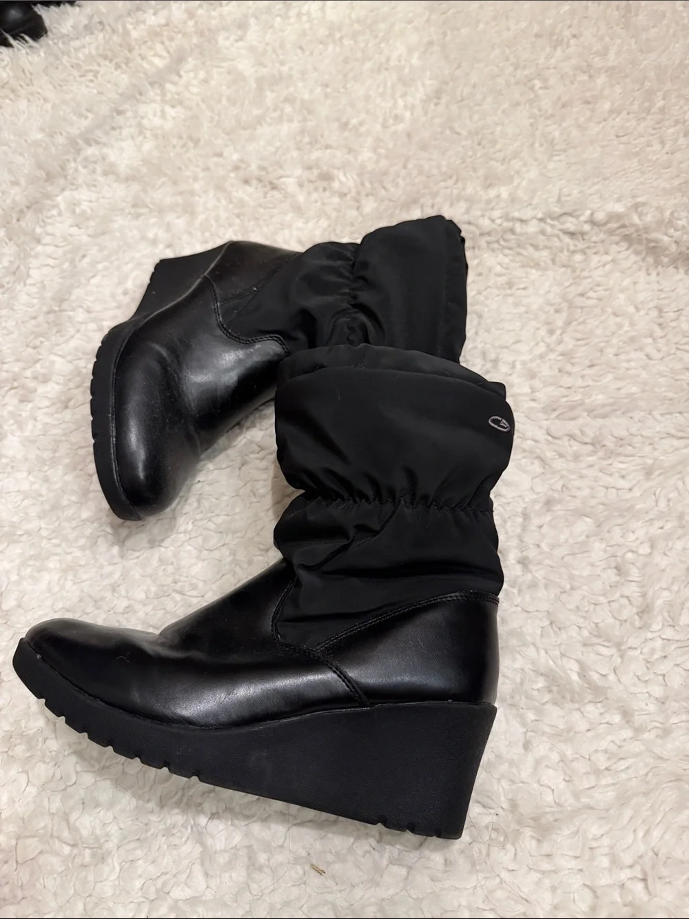 Wedge Ankle Boots in Black - Women's Winter Boots